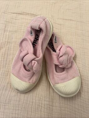 Chus Pink Canvas Knot Mary Jane Kids Shoes